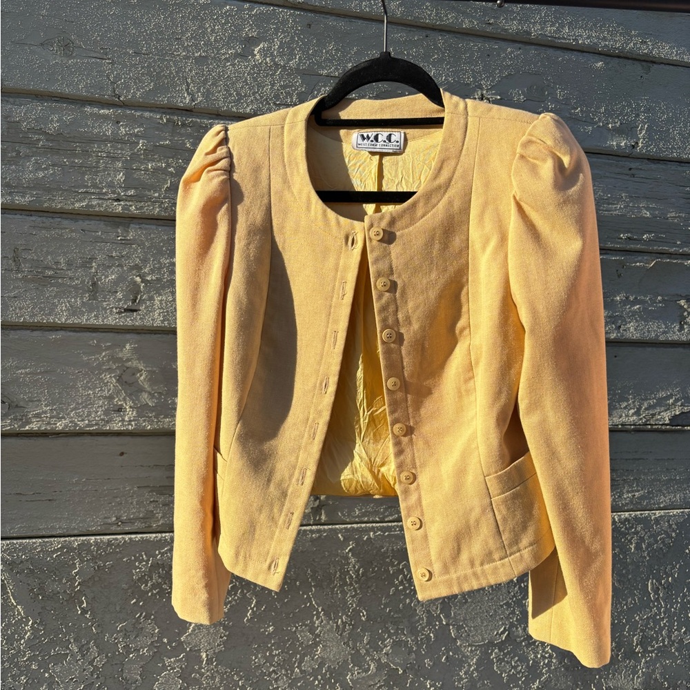 VINTAGE 80s W.C.C. (West Coast Connection) Puff Sleeve Fitted Jacket
